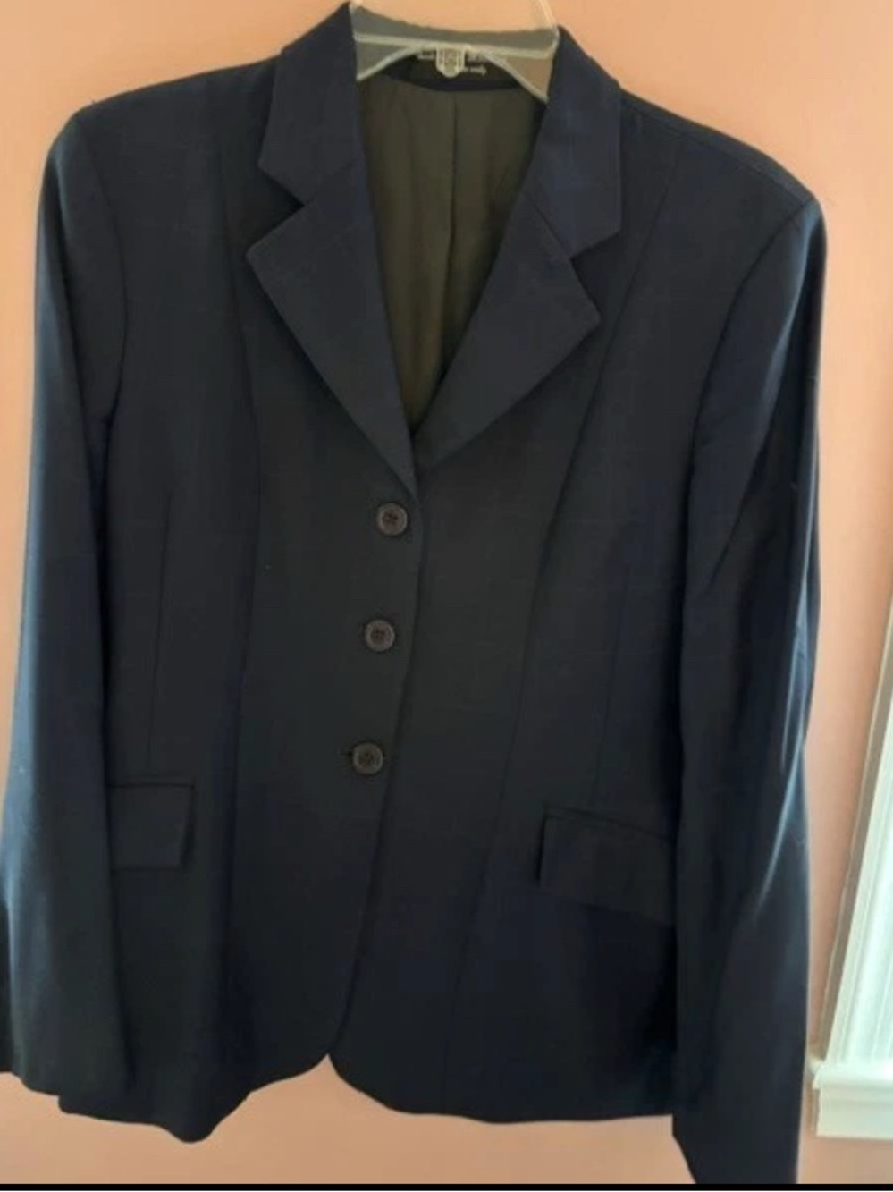 Horse Country RJ Classics wool navy plaid hunt coat riding show jacket
